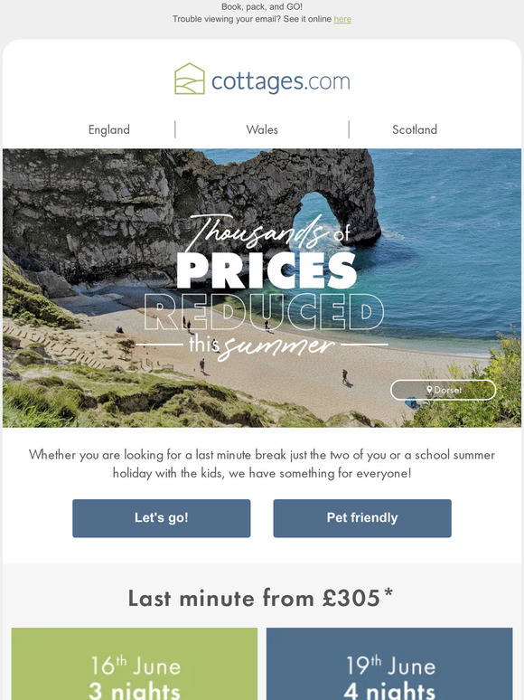 Last minute escapes from £305*