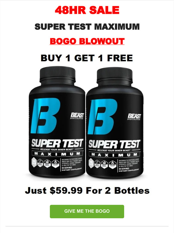 🚨BOGO Alert: Super Test Max BOGO Blowout!
