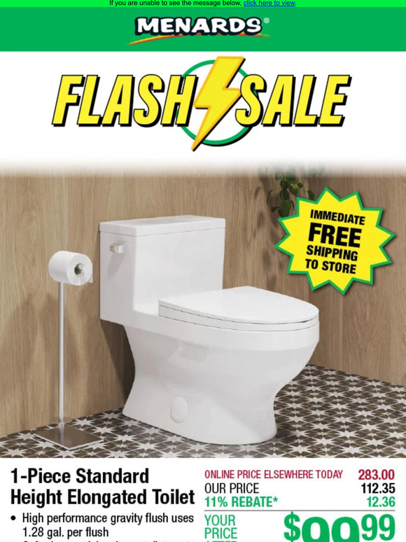 Menards 1Piece Toilet ONLY 99.99! Milled