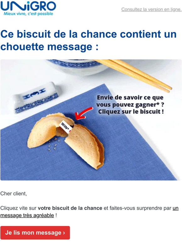 🥠 Lisez vite le message dans votre biscuit de la fortune