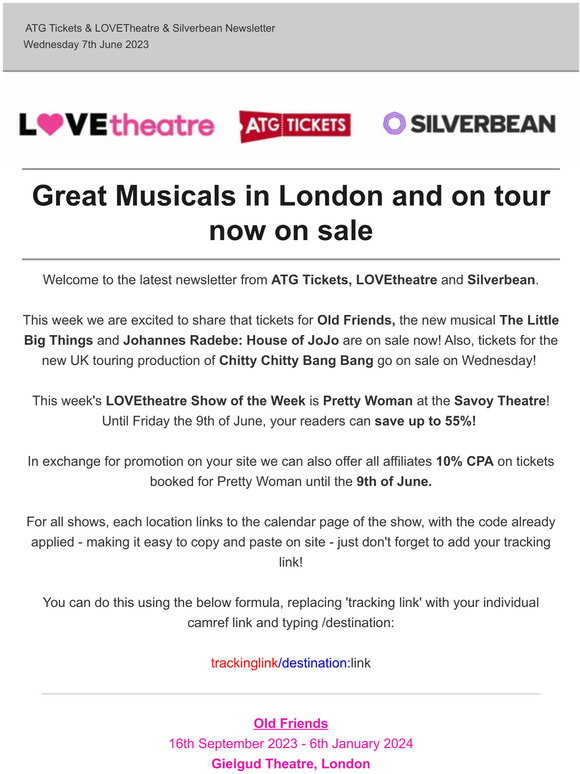 ATG Tickets Great Musicals in London and on tour now on sale Milled