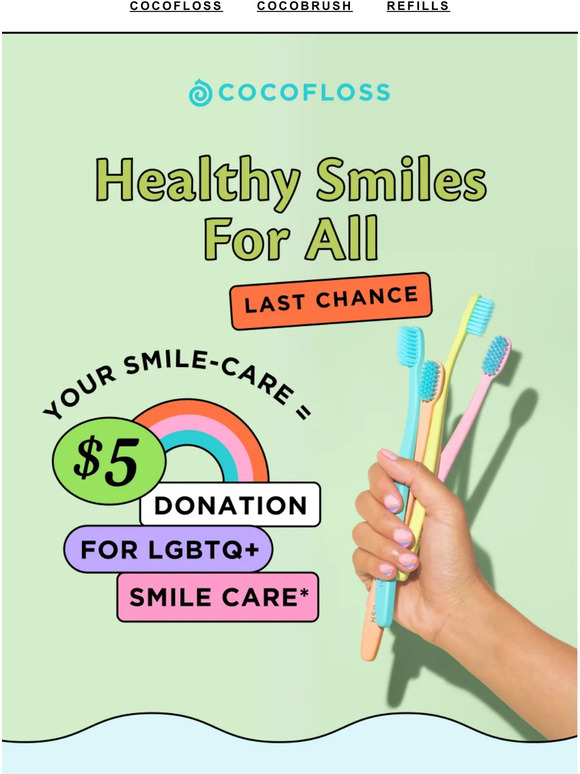 Cocofloss Ends tmr support LGBTQ+ smiles 🏳️‍🌈 Milled