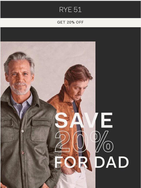 20% Off Father's Day Sale is LIVE