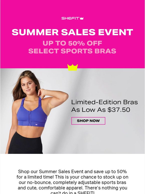 SALE: Up to ﻿50% OFF Sports Bras