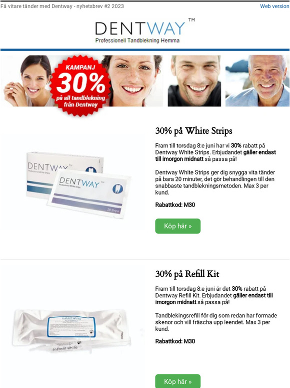 KAMPANJ: 30% rabatt på all tandblekning från Dentway