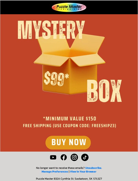 —, Puzzle Master's First Mystery Box