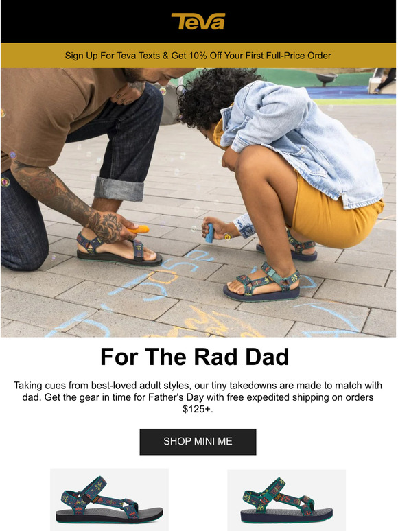 Teva Free Expedited Shipping for Father's Day! Milled