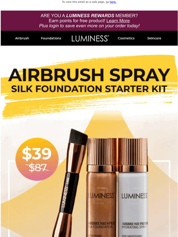 Airbrush Spray Silk Foundation Starter Kit