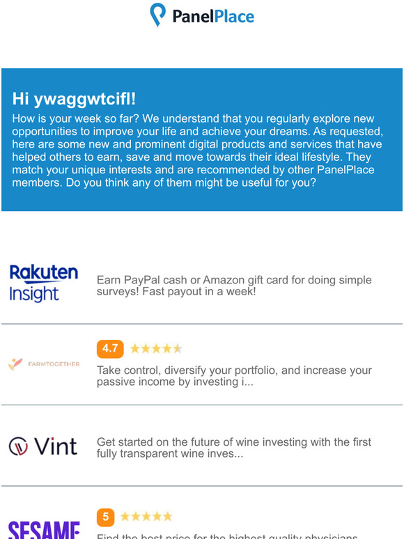 Hi —, don't miss out these new opportunities to move towards your ideal lifestyle