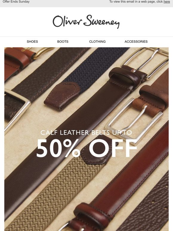 Calf Leather Belts | Up to 50% off