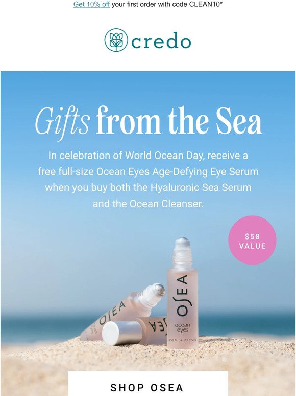 A gift from OSEA on World Ocean Day ($58 value)