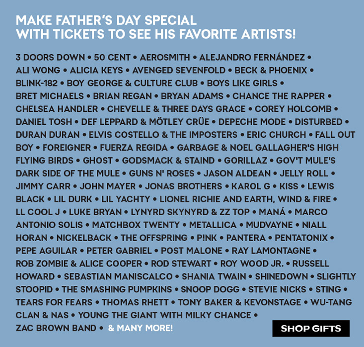LiveNation Celebrate Father's Day & Show Dad He Still Rocks Milled