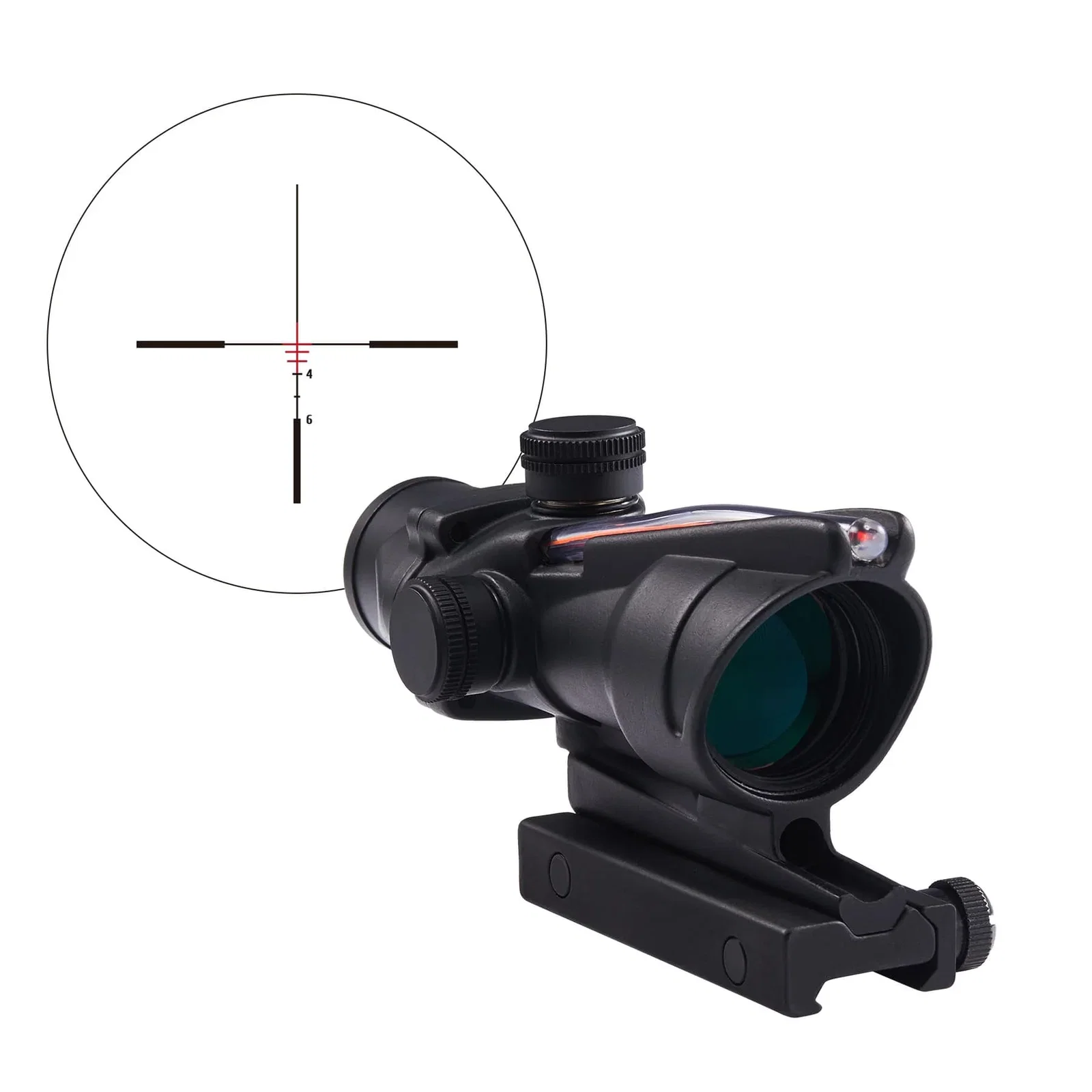 4x32 ACOG Rifle Scope with True Fiber Optic Red Illuminated Crosshair