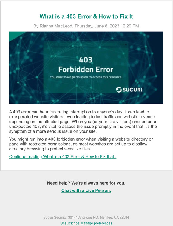 What is a 403 Error & How to Fix It