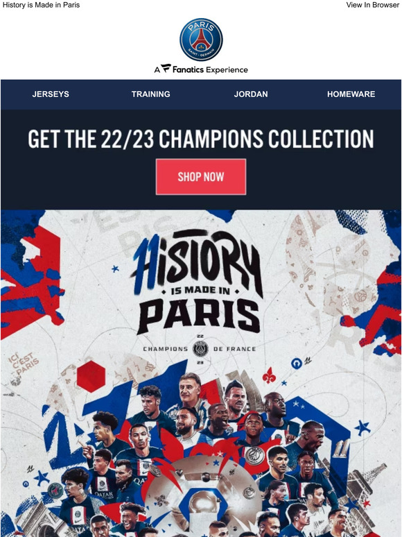 Paris SaintGermain Store Shop The Champions Collection 22/23! Milled