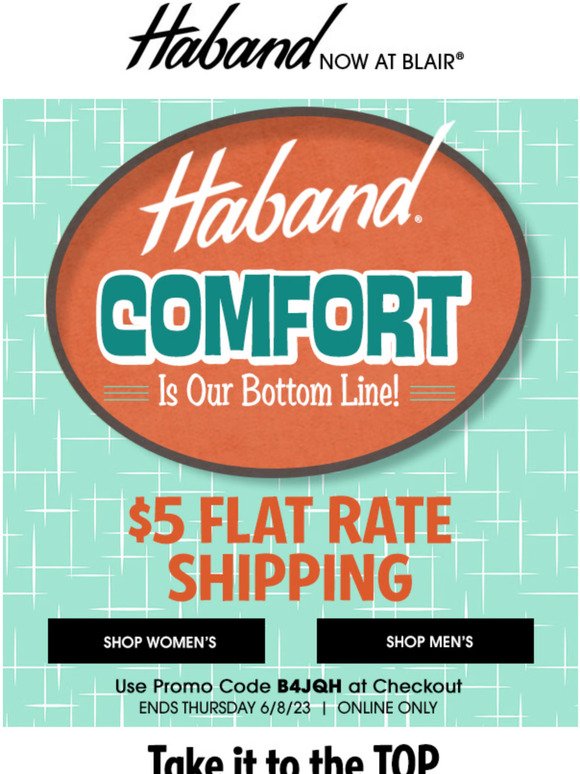 Haband: TOP Off Your Summer with Haband Savings & $5 Shipping! | Milled