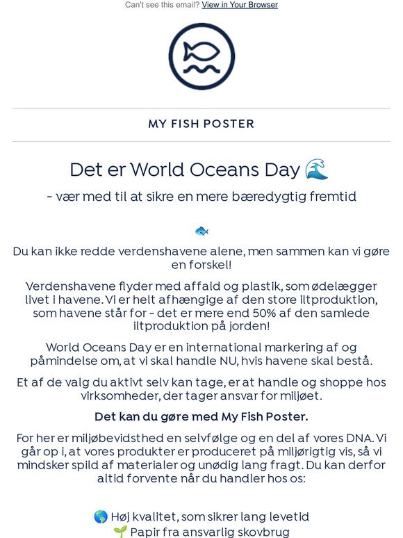 World Oceans Day - tænk på miljøet