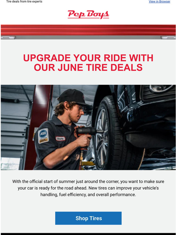 Pep Boys Get Ready for Summer with New Tires Milled