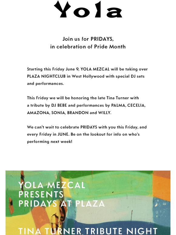 CELEBRATE PRIDE WITH YOLA THIS FRIDAY