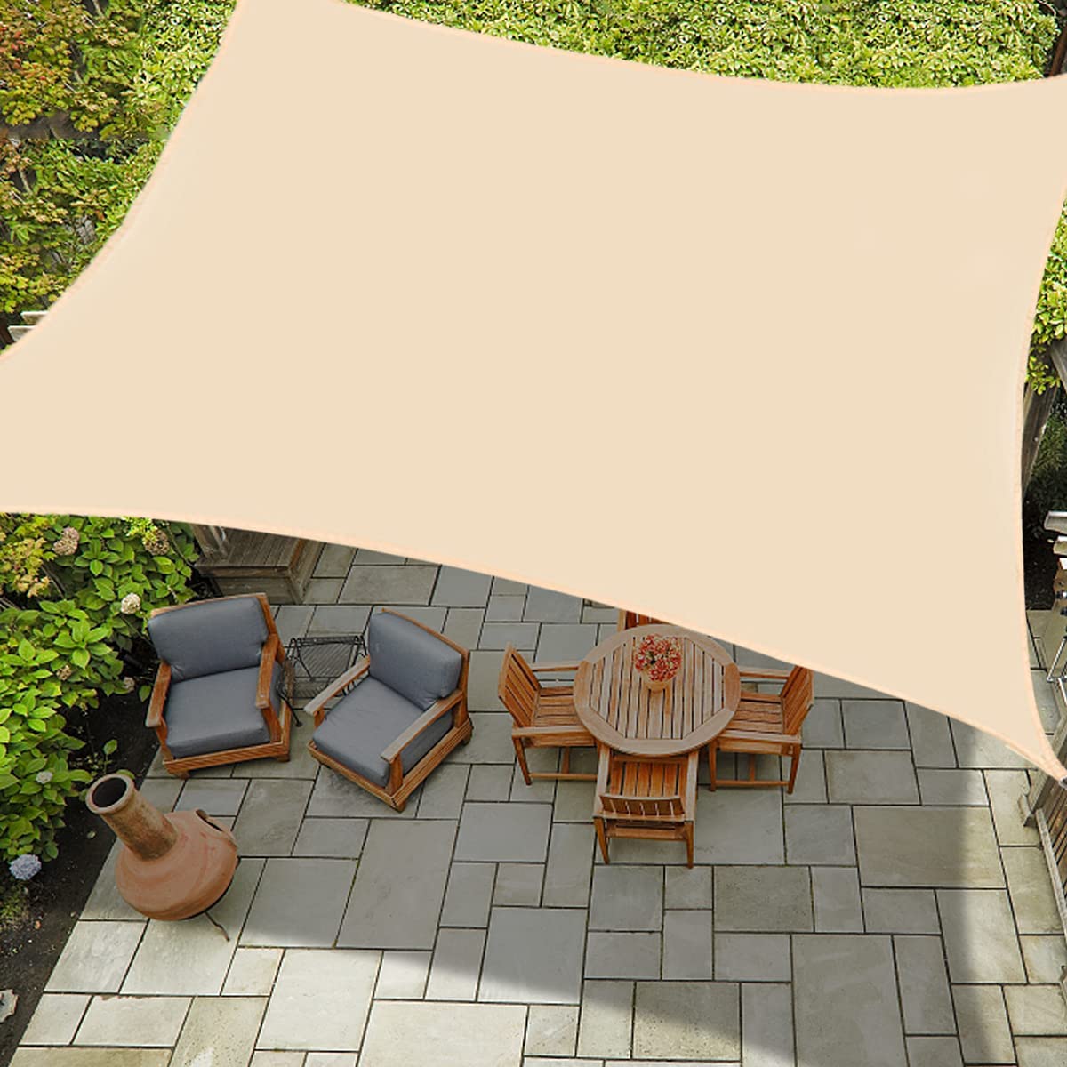 Outdoor Waterproof Sun Shade Sail Rectangle UV Block for Patio and Garden, Backyard Lawn