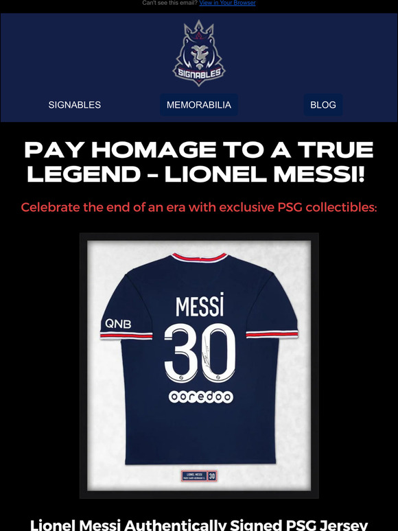 Lionel Messi Authentically Signed PSG Jersey – Signables