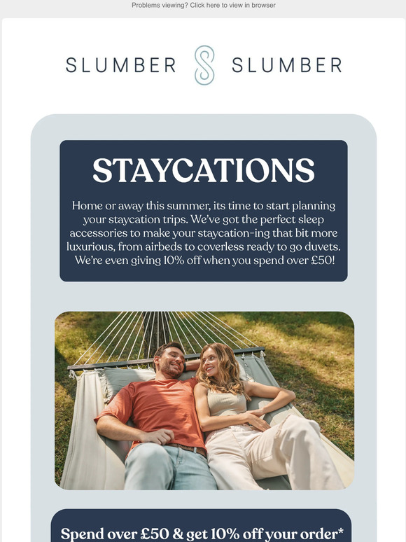 Staycations Season 10% off over £50 🎉
