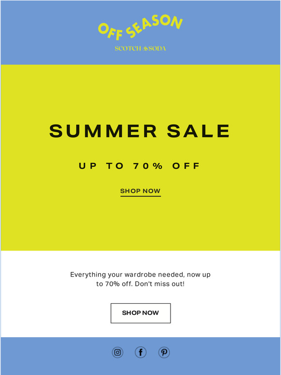 Outlet | Off Season sale: up to 70% off