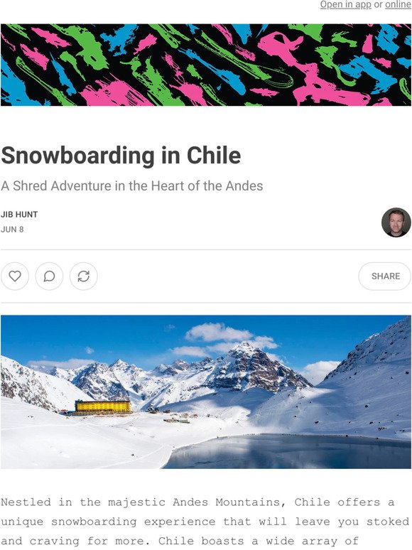 Snowboarding in Chile