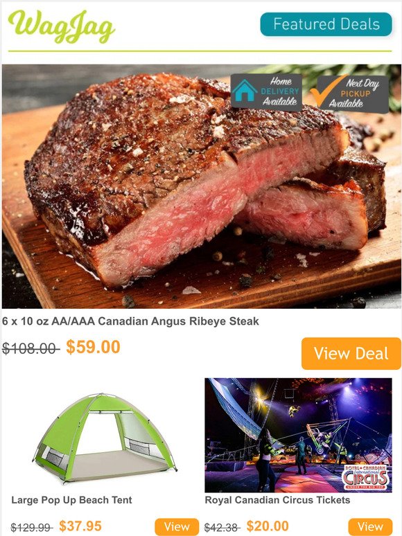 $59 for 6 Angus Ribeye Steaks