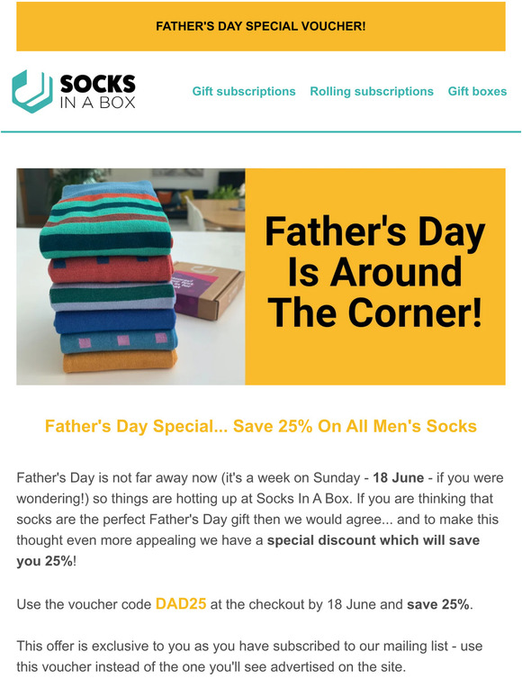 Father's Day 25% Off Voucher - Exclusive