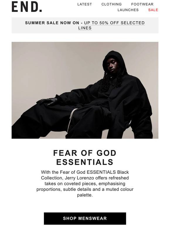 Fear of God ESSENTIALS: The Black Collection - online now