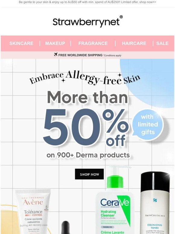 Last Call: Up to 50% off Allgery-Free Skincare✨