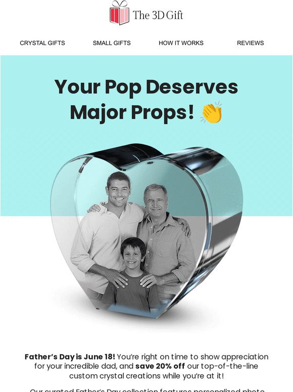 20% off so you can give props to your pops!