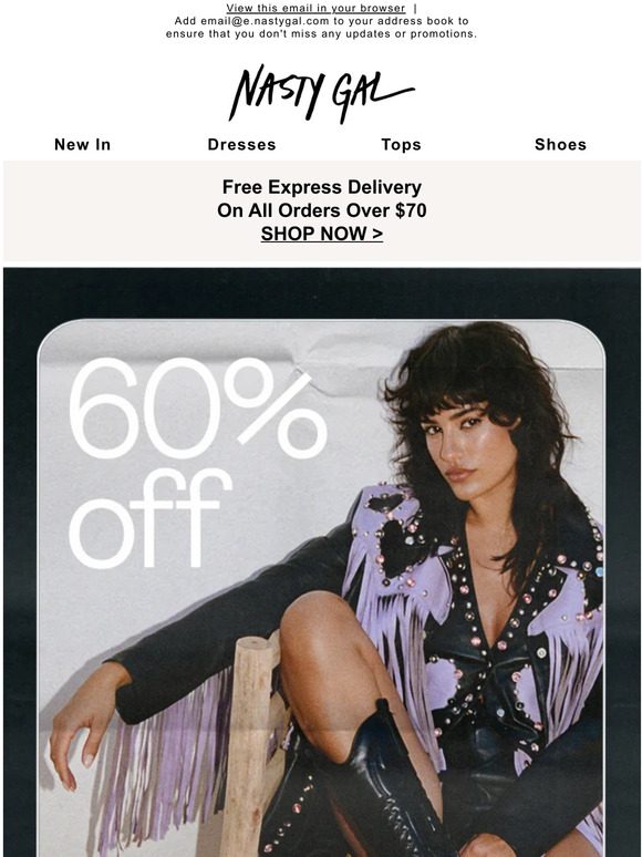 Nasty Gal Email Newsletters Shop Sales, Discounts, and Coupon Codes