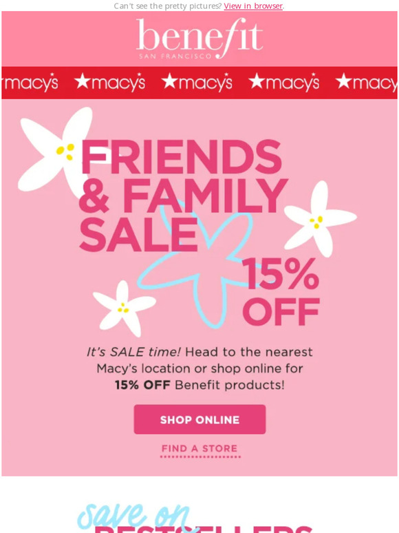 Benefit Friends and Family Sale