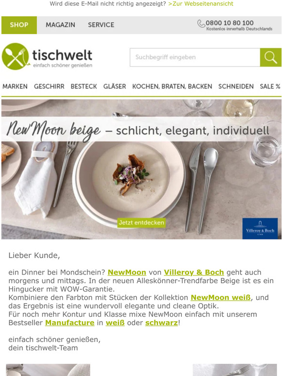 NEU in der Trendfarbe Beige: NewMoon von Villeroy & Boch