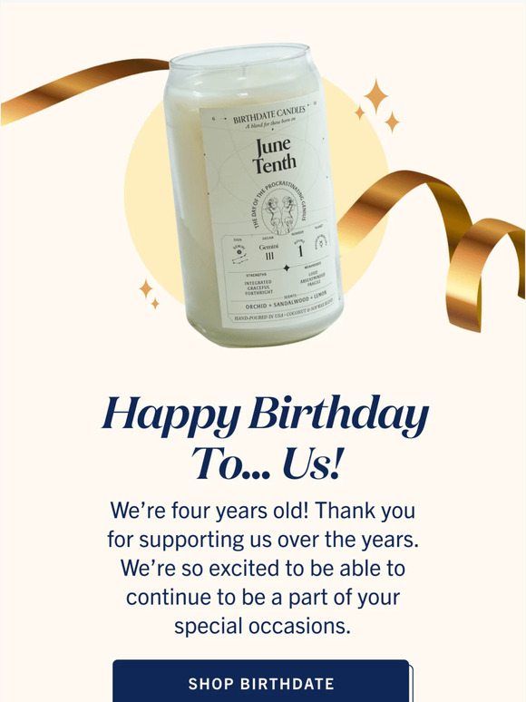 Birthdate co. It all started with a candle... Milled