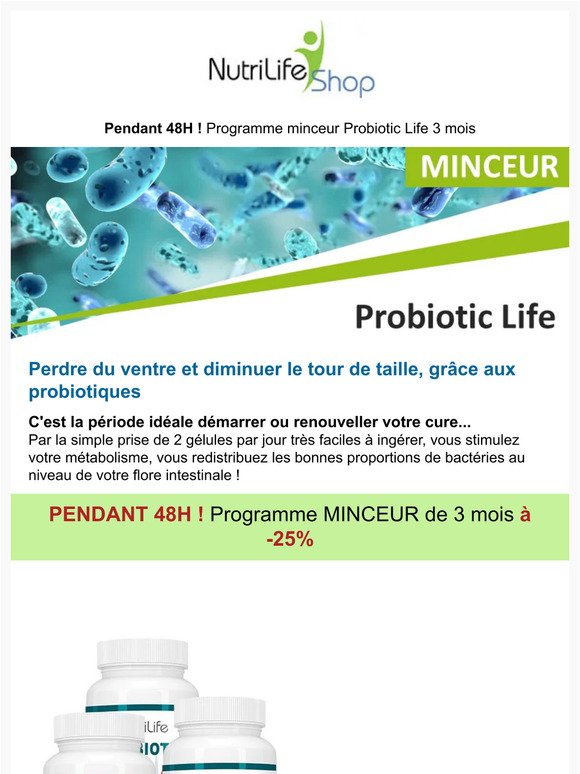 Pendant 48H ! Probiotic life Lactobacillus gasseri offre spéciale -25%
