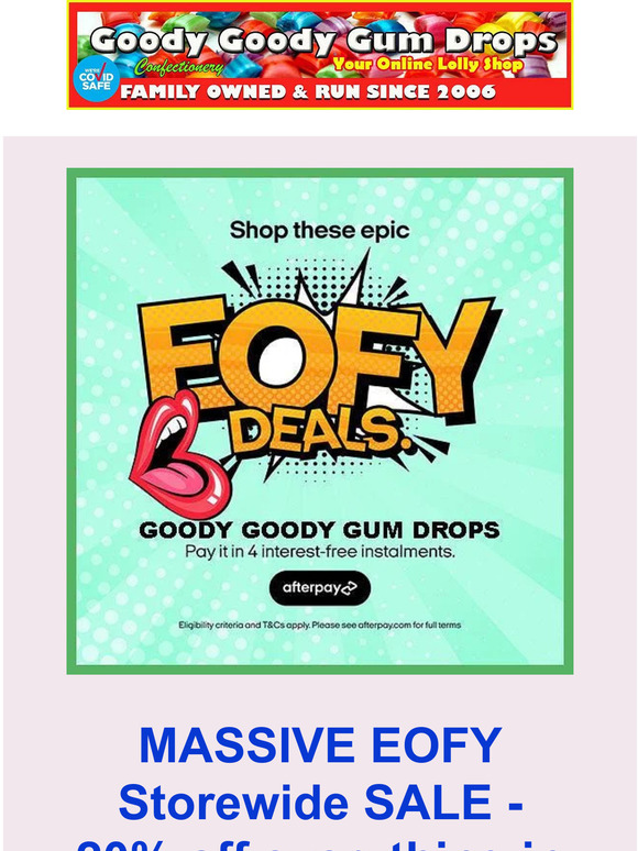 MASSIVE EOFY SALE TODAY - All prices are reduced by 20% at checkout today