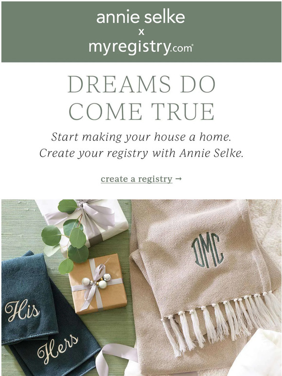 Annie Selke Need a registry? Annie Selke is here to help Milled