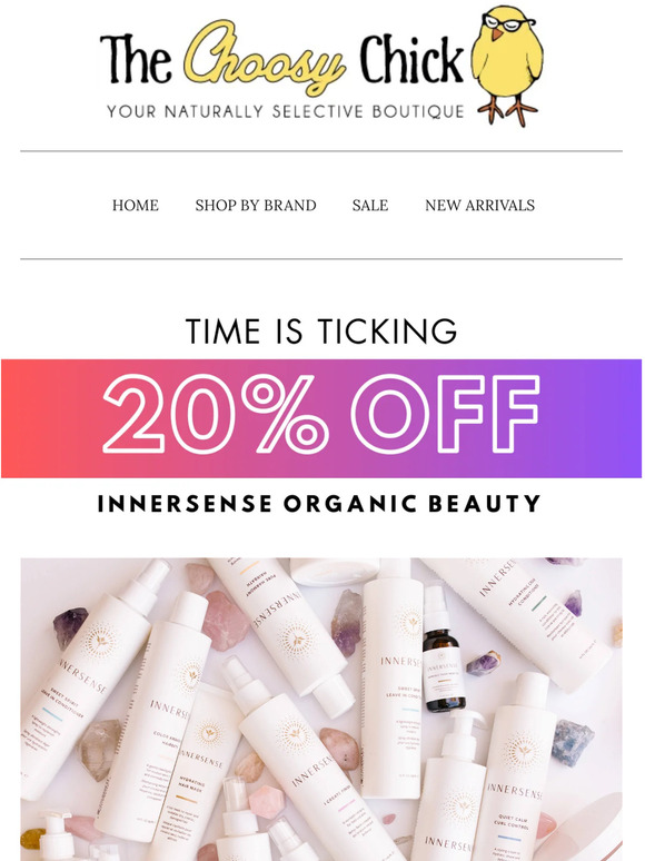 Time is ticking! ⏰ 20% OFF Innersense Organic Beauty