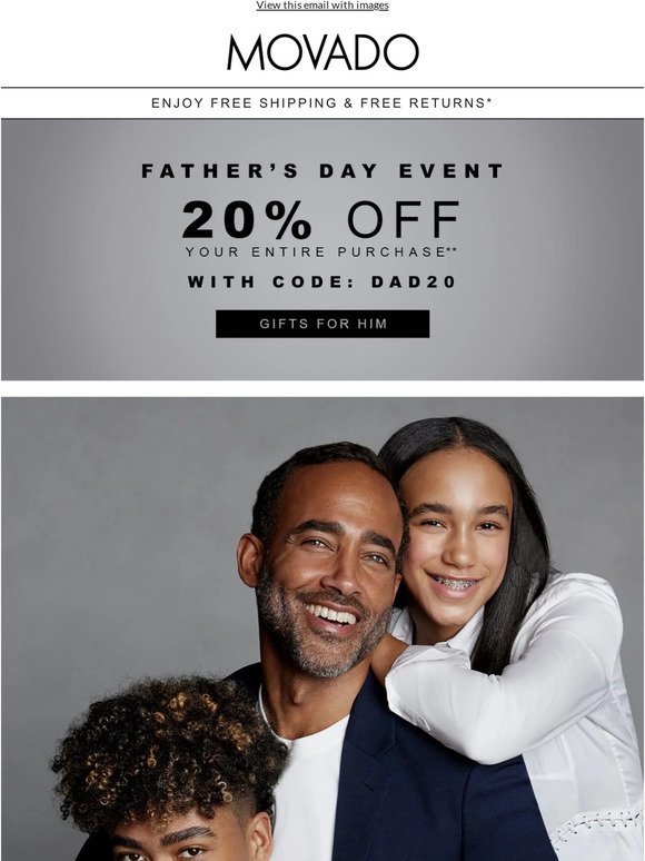 20% off New Arrivals for Dad