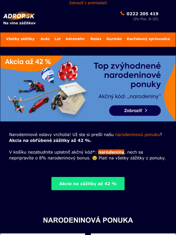 Už máte darček z narodeninovej ponuky?