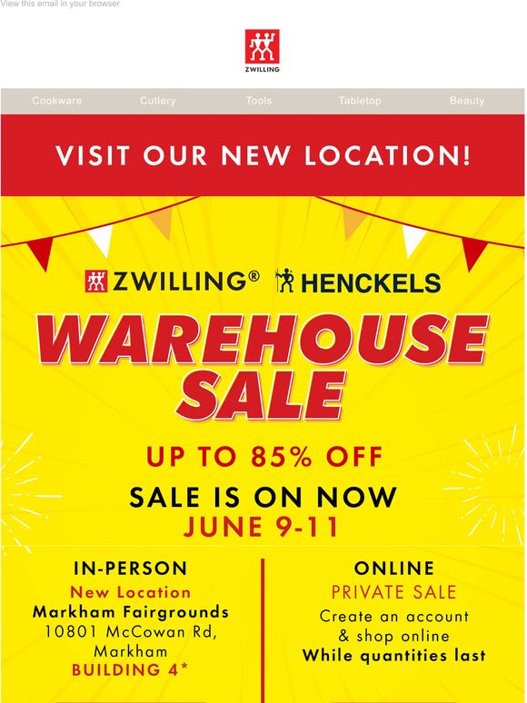 ZWILLING Unbelievable Deals await at the Warehouse Sale! 💥 LIMITED