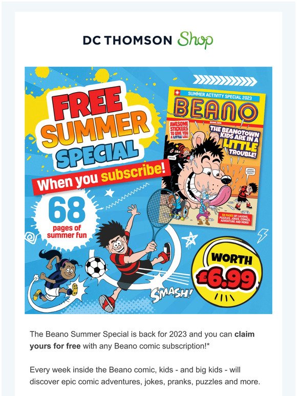 Get your free Beano Summer Special...