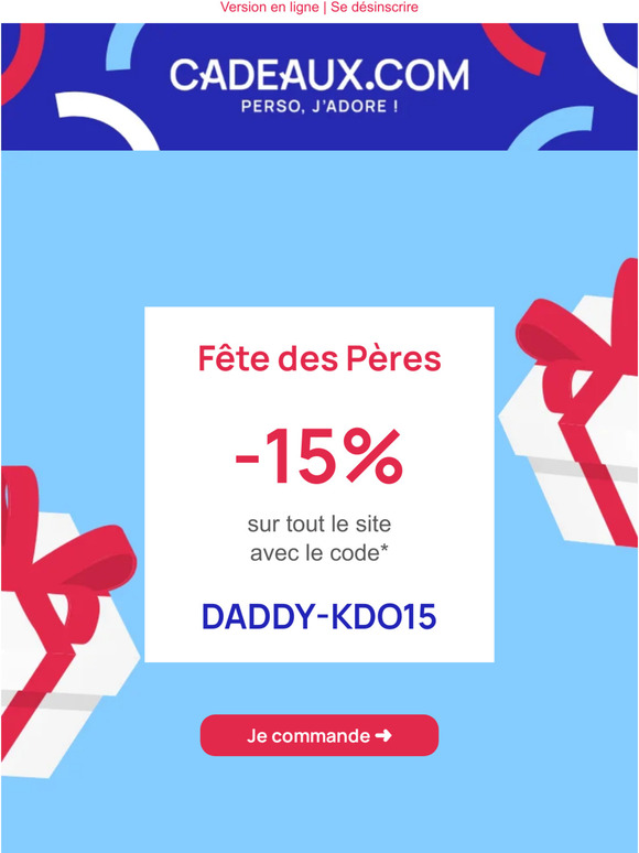 -15% sur votre cadeau de Fête des Pères !