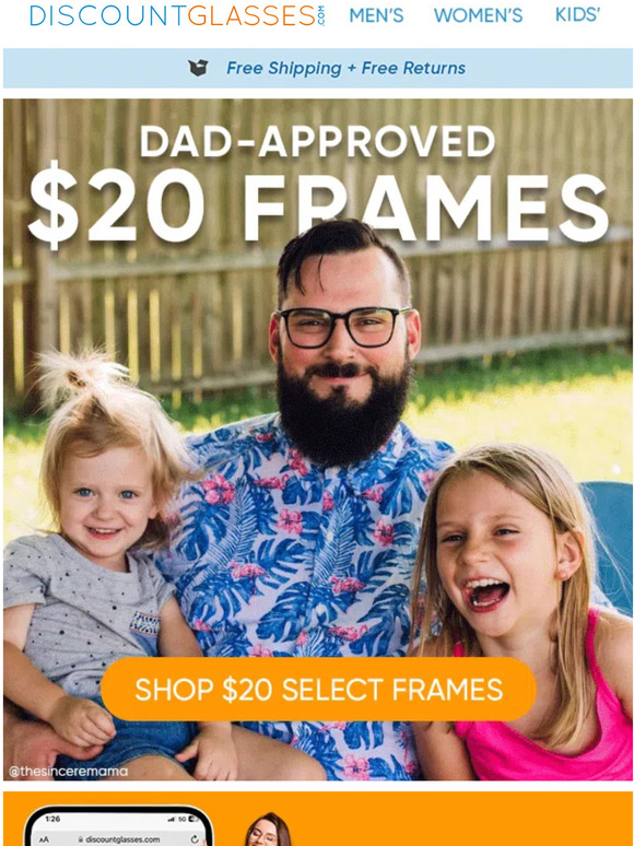 Celebrate Dad in Style: $20 Frames Sale for Father's Day