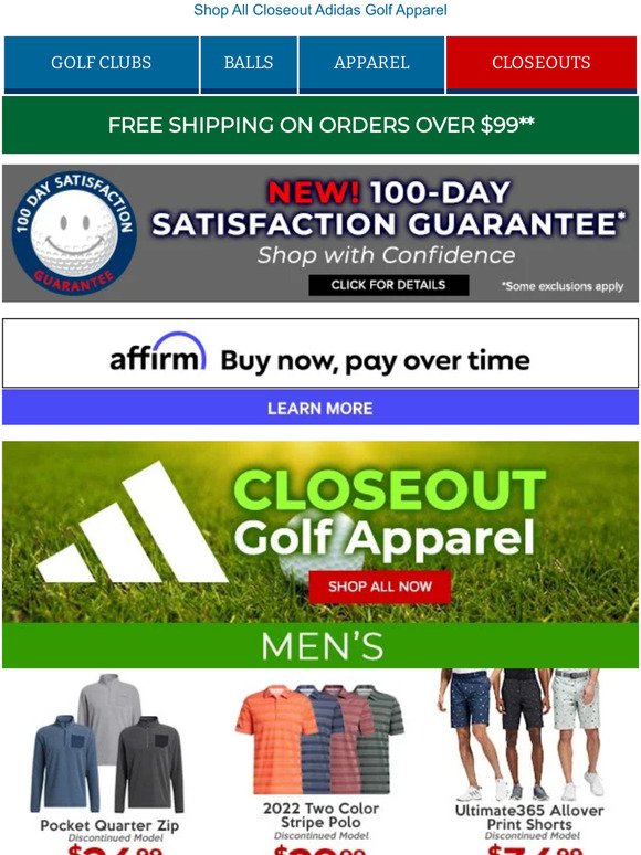 Save On Closeout Adidas & Puma Golf Apparel