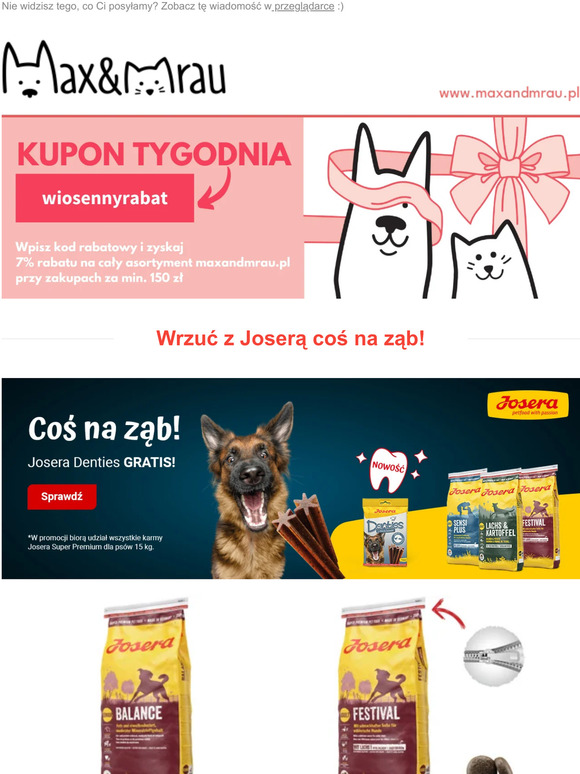 ✂✄Czy pamiętasz o naszym wiosennym rabacie? Uzupełnij zapasy po długim weekendzie dla Twojego pupila🐕🐈