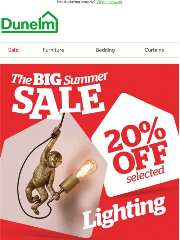 Dunelm Big discounts on lighting Milled